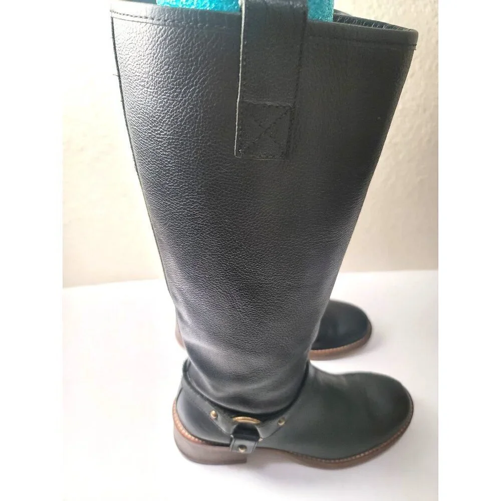 Banana Republic Women's Knee-High Black Leather Pull On Riding Boots Size 6